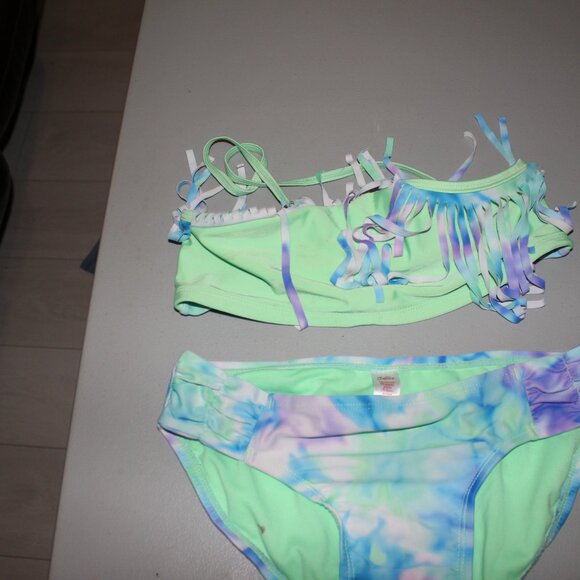 Multi Color 2 Pcs Justice Bikini Swimsuit Size 14 - Picture 3 of 11